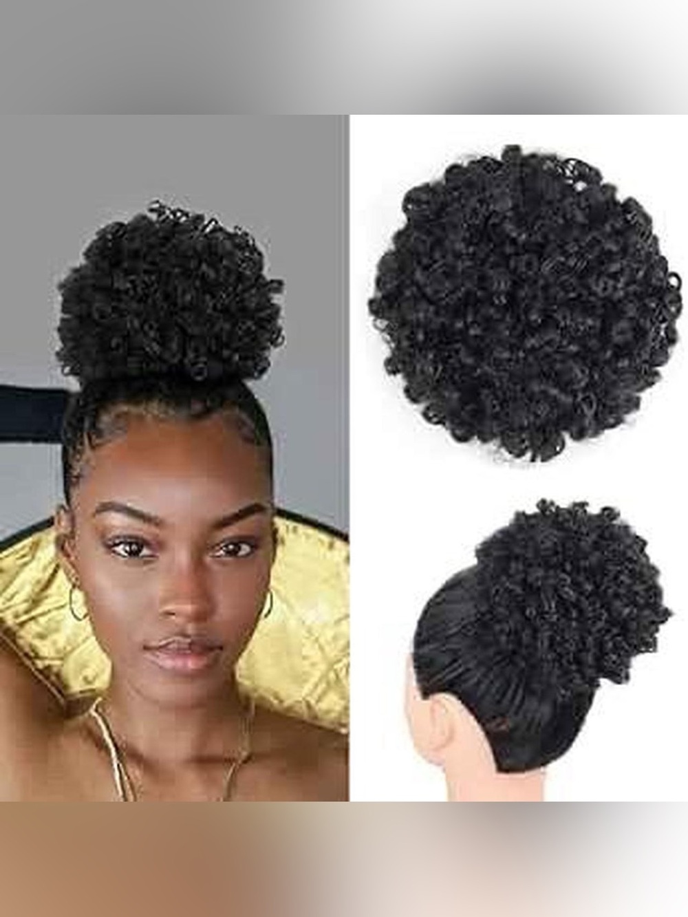 Black Curly Puff - Women's Hair Puff Extension